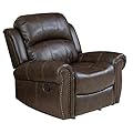 Christopher Knight Home GDFStudio Christopher Knight Home Gavin Faux Leather Gliding Recliner, Dark Brown by Great Deal Furniture