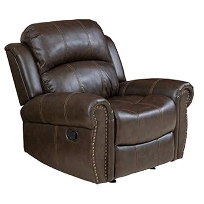 Christopher Knight Home GDFStudio Christopher Knight Home Gavin Faux Leather Gliding Recliner, Dark Brown by Great Deal Furniture