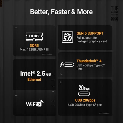 ASUS TUF GAMING Z890-PLUS WIFI ATX moderkort med DDR5 och PCIe 5.0