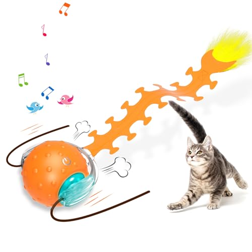 Waaiio Interactive Cat Toy with Rolling Ball & Chirping Tail