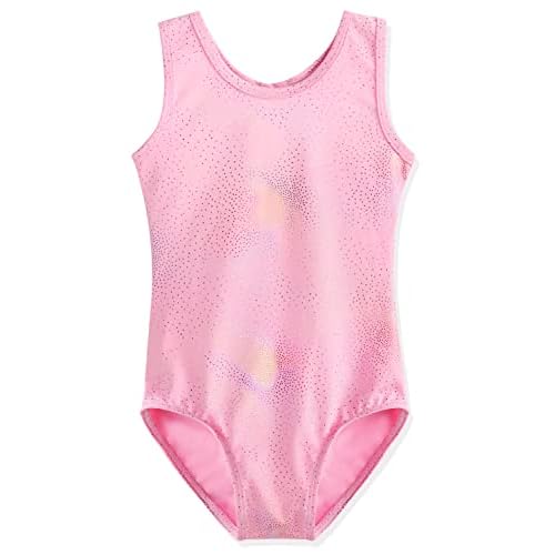 HOZIY Leotards for Girls Ballet Gymnastics Sleeveless Long Sleeve Colorful Sparkles Aqua Blue Pink Purple Solid 5-6 Years Plum