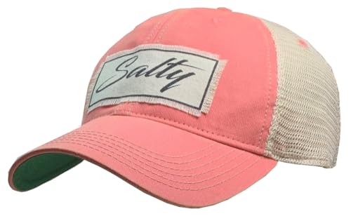 VINTAGE LIFE Baseball Cap for Women Funny Trucker Hat Cute Distressed Ball Caps (Salty Coral)