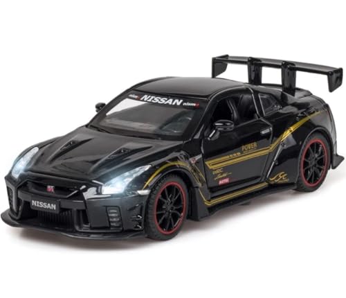 Image of New 1:32 Nessan R35 Diecast Alloy Metal Pull Back Car with Openable Doors Music Sound and Light Vehicle Toy Car for Kids Boys (White)