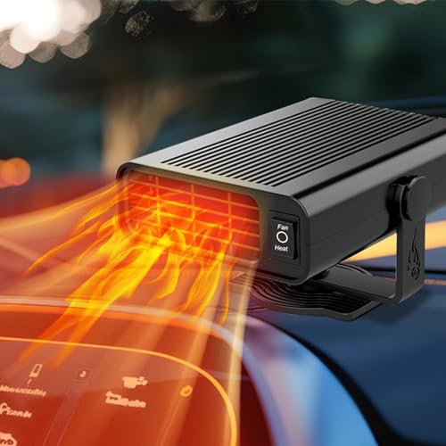 Car Heater,12V 200W Portable Heater for Car,360° Rotatable Defroster for Car Windshield,2-in-1 Heating and Cooling Fan Plug in Cigarette Lighter Car Heaters for Vehicle