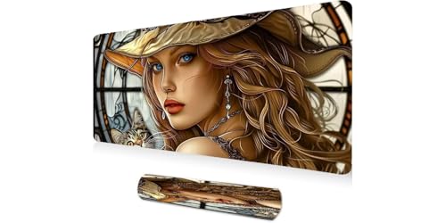 Tapis de souris XXL 140x60 cm chaton mignon pour bureau et gaming