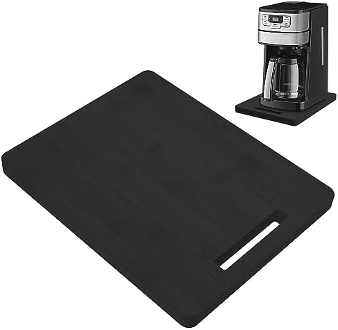 Black Bamboo Appliance Sliding Tray: Streamline Your Kitchen Counter Top with a Roll-out Shelf for Standard US Coffee Maker & Small Appliances, Fits Perfectly Under Cabinet