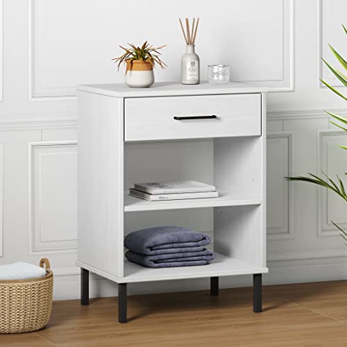 ANYCHOLE Console Cabinet with Metal Legs White...