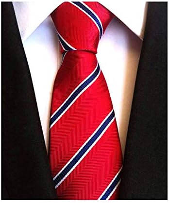 Secdtie Men's Classic Striped Silk Tie - Black And Yellow Jacquard, Formal Necktie