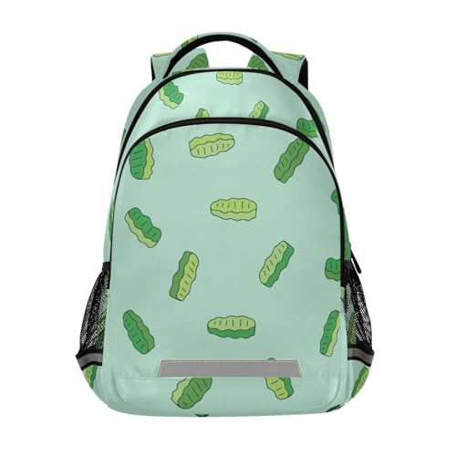 Pickle Green Large School Backpacks with Chest Strap for Boys Girls Students,Lightweight Bookbags 17 Inch, Portable Casual Daypack Bags