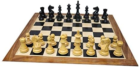 Miniatura 2 de Juego de ajedrez de madera, caballero feroz y tablero de ajedrez de 17 pulgadas, piezas de ajedrez Staunton, rey de 3.5 pulgadas con 2 reinas