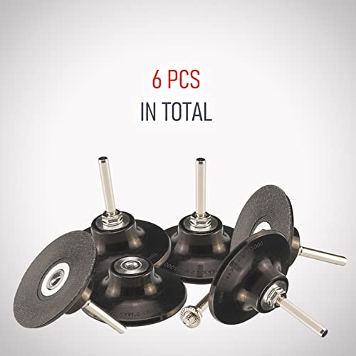 Renotec 3 Inch Quick Change Disc Pad Holder, 6 Pcs Roll Lock Disc Holder, 1/4" Shank For Angle Die Grinder Attachments, Type R, For Polishing, Sanding And Surface Preparation #TOP2