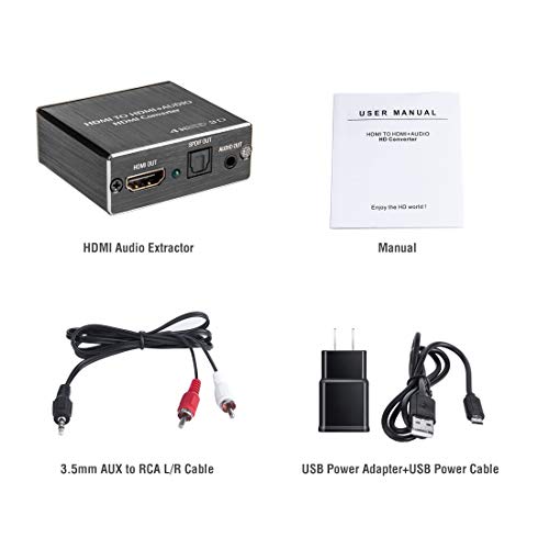 Roofull 4K Hdmi To Hdmi And Audio (3.5Mm Stereo Or Spdif Optical) Extractor Splitter Converter Support Apple Tv, Fire Tv, Blu-Ray Players #TOP6