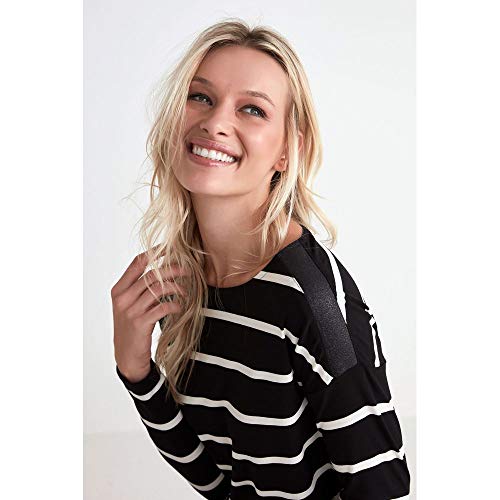 Blusa Cadu Listrada BLUSA CADU M/L-PRETO/OFF WHITE-01