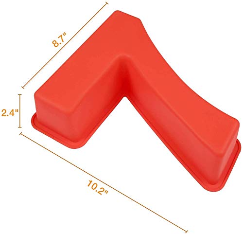 Silicone Number Cake Mold, Large Number Cake Baking Pan Mold for Birthday and Wedding Anniversary, Silicone 3D Cake Mold, 10.2 x 8.7 x 2.4 Inch (7)