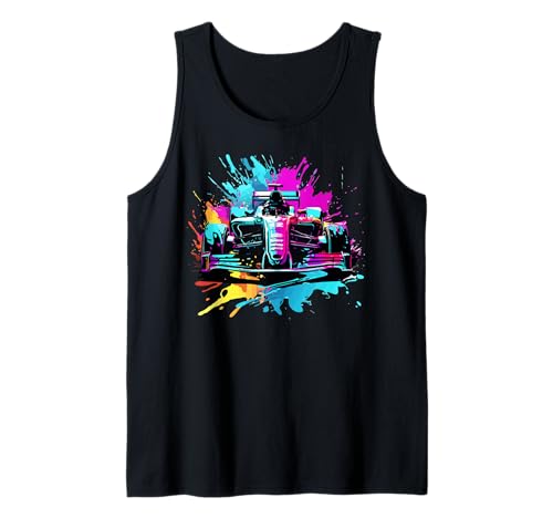 Coches de carreras Colorido Splash Art Car Racer Camiseta sin Mangas