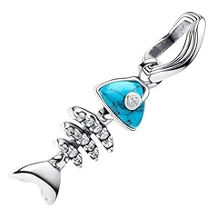 Turquoise-coloured Fishbone Dangle Charm M1701