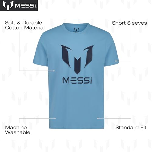 Image of Messi Men's Wingstar Logo Tee, Lifestyle Short Sleeve T-Shirt, Standard Fit with Graphic