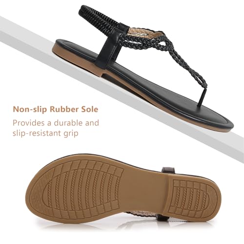 Image of zeetoo Women's Flat Sandals Summer T-StrapThong Bohemian Casual Comfortable Dressy Sandals for Women