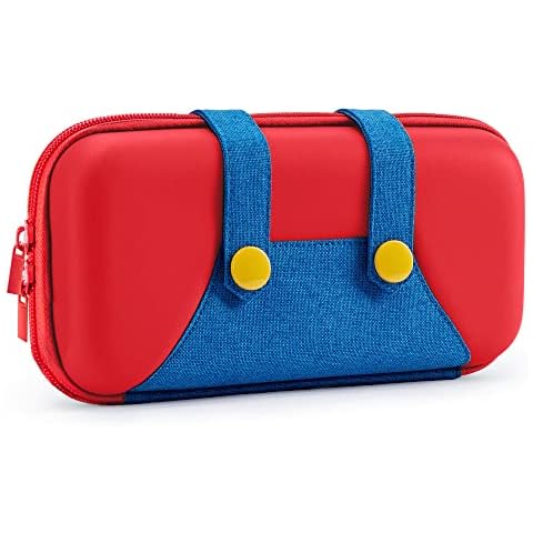 PALPOW Switch Case Compatible with Nintendo Switch and Switch OLED, Cute Portable Case for Switch with Game Holders for Mario Fans Cover