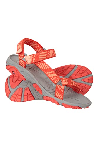 Mountain Warehouse Tide Kids Sandals - Neoprene Lined, 100% Rubber Outsole Childrens Shoes, Hook & Loop Fitting Beach Shoes - For Walking, Beach, Travelling Orange Mix Kids Shoe Size 5 UK