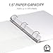 Samsill 1.5 Inch 3 Ring Binders, Made in USA, Economy Round Ring, Clear View Cover, 325 Sheet Capacity - for School, Home, Office - White, 12 Pack