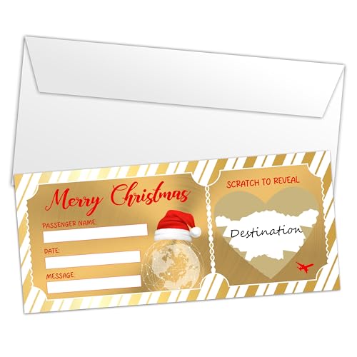 Carte surprise à gratter de Noël pour annoncer un cadeau à vos proches
