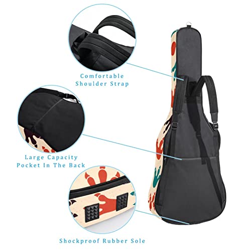 Housse imperméable pour guitare acoustique avec double bandoulière et poche Motif empreinte de dinosaure, Multicolore 01… - Les Beatles, Paul McCartney, John Lennon, RIngo Starr, George Harrison Housse imperméable pour guitare acoustique avec double bandoulière et poche Motif empreinte de dinosaure, Multicolore 01… – Image 4