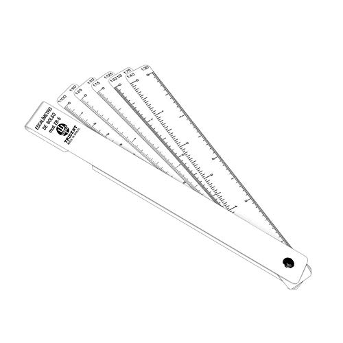Escalímetro de Bolso, Trident, EB-5, Branco, 15 cm