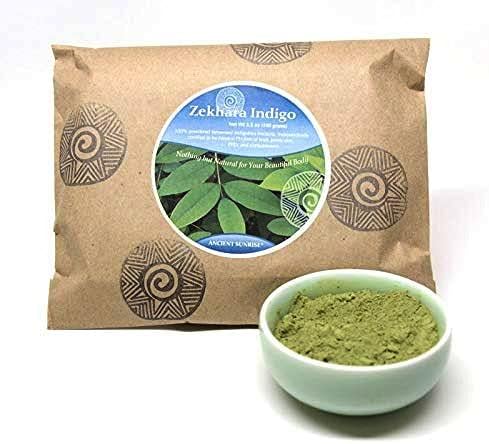 Ancient Sunrise Zekhara Indigo for henna hair dye - Organic Indigo fine sift for hair color - 100g