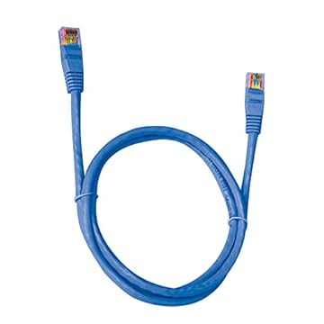 PlusCable Cabo de Rede Azul 5Metros PC-ETH6U50BL Cat.6 Patch Cord - Conector RJ45 Revestido em PVC Tranferência de Dados Gigabit Conexão em Rede CFTV