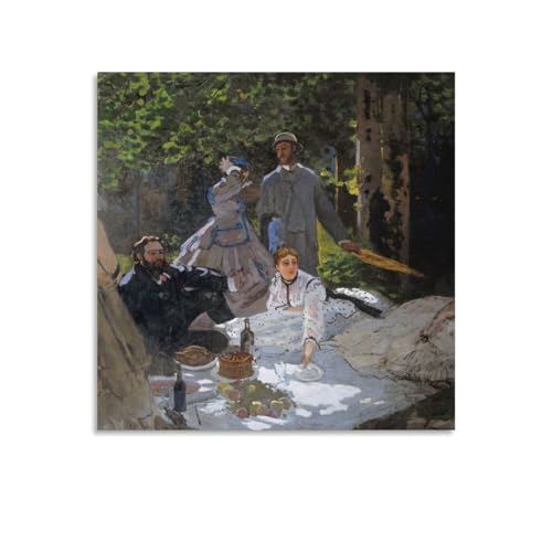 Impression sur toile représentant le petit-déjeuner sur l'herbe de Claude Monet (70 x 70 cm)