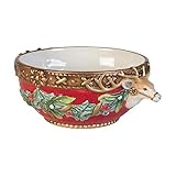 Fitz and Floyd 49-534 Yuletide Holiday All-Purpose Serving Bowl, Red
