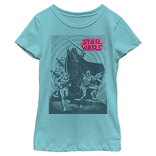 T-shirt Star Wars fille cadeau anniversaire coloris bleu Tahiti