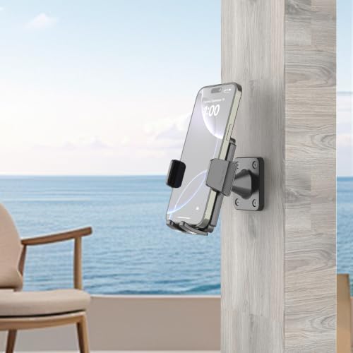 DystopiaWorld Support mural réglable à 360° pour smartphones de 5,7 à 9,7 cm de large, vis percées, matériau ABS, pour la maison et le bureau – vue 2