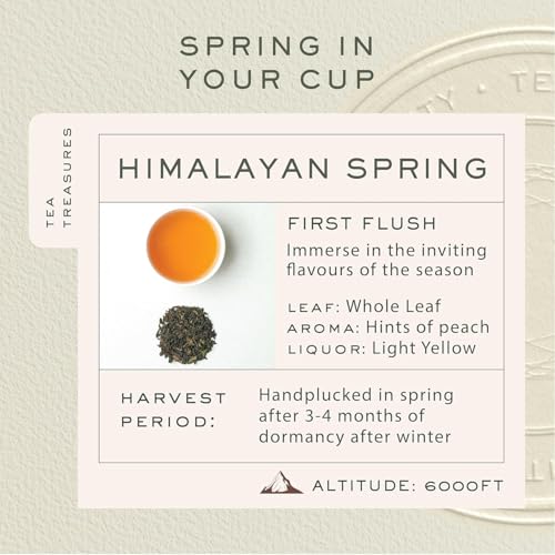 Image of Makaibari Himalayan Spring First Flush Darjeeling Black Tea, Loose Leaf, 100g (3.5oz, 50 Cups), USDA Organic Single Estate, Muscatel Floral Notes - From World's Oldest Biodynamic Tea Garden