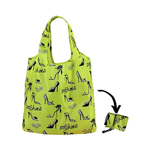 Re-Uz Lifestyle Shopper Foldable Reusable Shopping Grocery Bag - I Love Shoes Cover