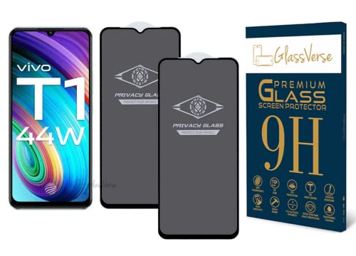Image of GlassVerse Privacy Tempered Glass for Vivo T1 | Anti Spy Screen Protector, 9H Hardness, Edge to Edge, Case Friendly, Hassle-less Installation Kit Included. (Pack of 2)