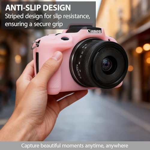 Funda de silicona para cámara Canon EOS R50, color Jelly Pink miniatura 3