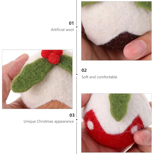 Juguetes para gatos de lana CORHAD - Pack 3 mordedores navideños rojo amarillo y marrón 7