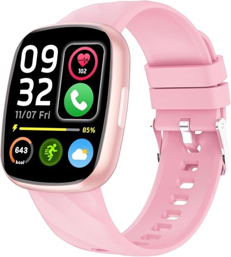 JHLGRE Reloj Inteligente Niños, 1.83' Pantalla Táctil, 4G Videollamadas/Ilamadas/Chat, GPS+LBS+WiFi Posicionamiento, SOS, Modo Escuela, IP68 Impermeable, Regalos de Cumpleaños para Niños (Rosa)