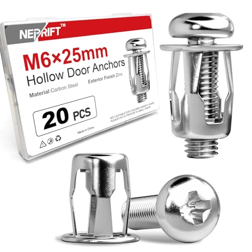 Neprift M6 x 25mm Hollow Door Anchors
