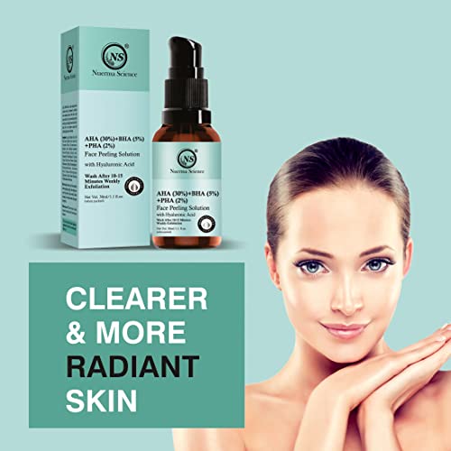 Image of Nuerma Science AHA 30% + BHA 5% + PHA 2% Face Peeling Solution Serum with Hyaluronic Acid| AHA BHA PHA Peel For Weekend Exfoliation| (30 ml)