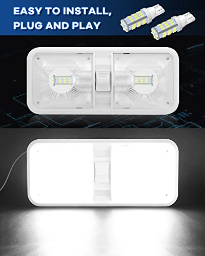 Qoope 921 Rv Interior Led Light Bulbs, T10 912 194 Led Camper Light Replacement Bulbs For Rv Car Dome Map Door License Plate Trailer Backup Reverse Lights, White 42-Smd Super Bright (Pack Of 10) #TOP1