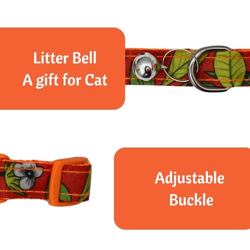 Image of Emily Pets Cat Collars with Bells Breakaway Kitten Collar and Adjustable 5.1-7in Cute Kitty Collar for Girl Boy Cats,Pet Gifts Accessories Supplies Stuff (Color May Vary)