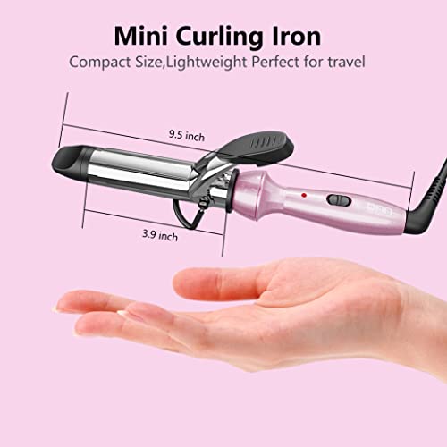 Dan Technology Travel Mini Curling Iron, Dual Voltage Curling Iron Up To 450°F For Short Hair,Nano - Titanium Barrels & 30S Ptc Fast Heating #TOP2