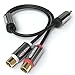 Produktbild JAMEGA  0,20m Cinch Y-Adapter | Audio Verteiler Y-Kabel für Subwoofer | 1x RCA Cinch Stecker zu 2X RCA Cinch Buchse  vergoldete Kontakte