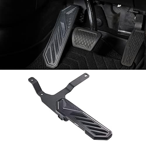 SHEAM Dead Pedal Foot Rest Pad - Left Side Kick Panel Anti-Slip Thickened Compatible with 2007-2023 Jeep Wrangler JK JL JLU 4xe Gladiator JT Adjustable No Drilling Black