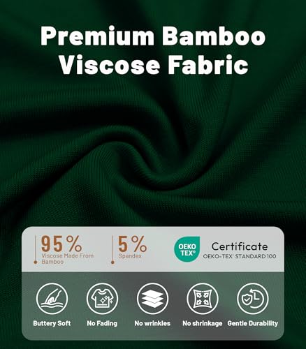 Image of NACHILA Nightgowns for Women-Viscose Made from Bamboo, V Neck Sleepshirts Short Sleeve Sleepwear Cool Nightshirt