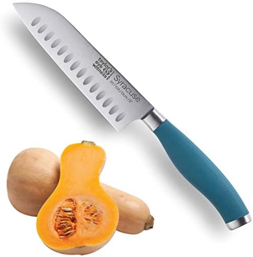 Taylors Eye Witness Syracuse Kitchen Knife 3pce Set - Paring 8cm/3.5, Chefs 15cm/6 & Cooks All Purpose 13cm/5 Cutting Edge. Ultra Fine, Razor Sharp Blade. Soft Textured Grip Aqua Blue Handle