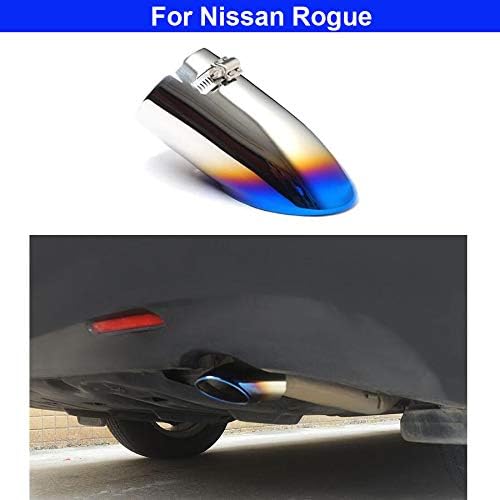 1pcs Blue Stainless Steel Exhaust Tail Rear Muffler Tip Tailpipe Trim For Nissan Rogue 2014 2015 2016 2017 2018 2019 2020